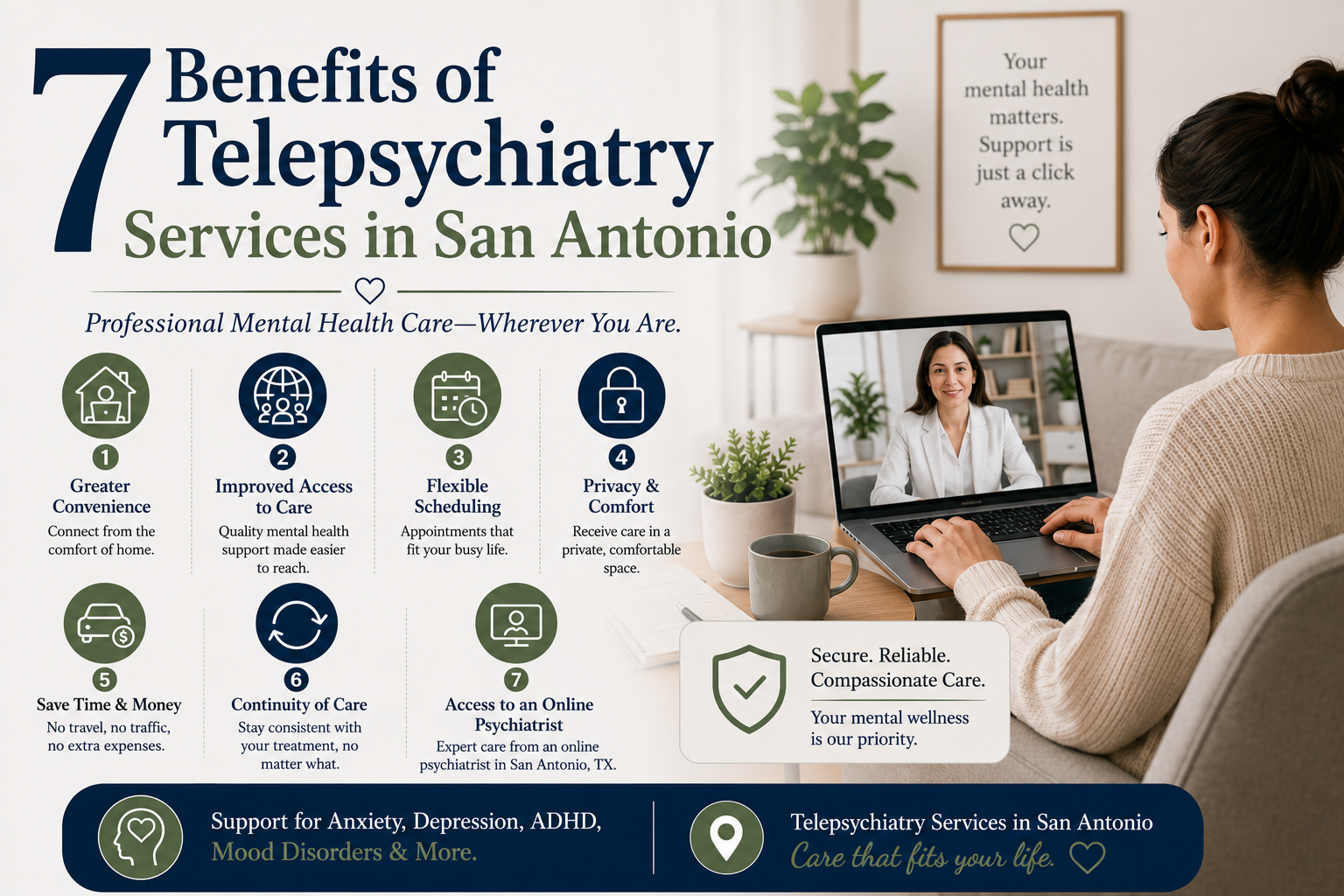 7 Benefits of Telepsychiatry Services in San Antonio